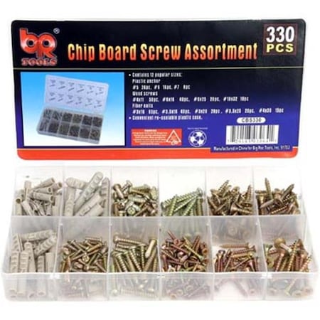 Big Roc Tools Big Roc Tools CBS330 Chip Board Screw Assortment 330Pc CBS330
